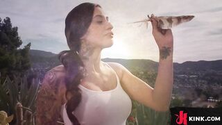 Mastix Baby torments Jake Waters in metallic shackles. That babe canes him, clamps his nipps, then locks