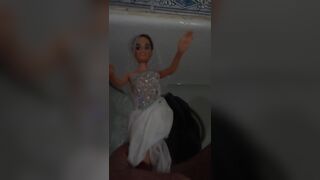 Baby Sue masturbates in a wedding suit with cum on her face. Playing with dolls..mp4