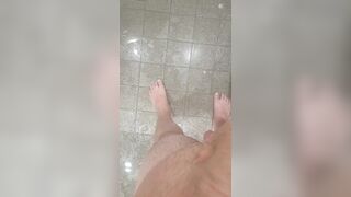 Peeing in shower