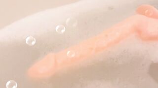 Joy bubble “spunk fountain” after soapy jerk