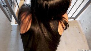 Sexy Pair Quickie, Large Penis petite vagina, Cum in Throat