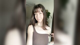 Lewd GF teases and plays with her pierced teats - MinnieOliver