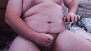 Fat stud masturbating