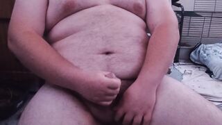 Fat stud masturbating