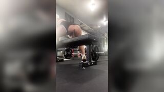 Lewd fit gym sweetheart makes u see her public cunt sex toy ride and squirt