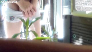 Redhead hunk tries to pee in a bottle hiding from his ally. Caught, it ends up in watersports and a homo blow job