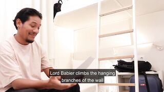 The roommates fool around during the time that rehearsing a script.