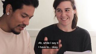 The roommates fool around during the time that rehearsing a script.