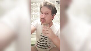 This Russian homo has a addiction: this chab likes the smack of new cum in his throat!