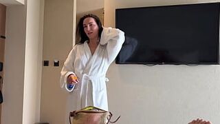 Trying on swimsuits in front of stepson leads to ardent sex