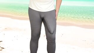 Giant ramrod jizz flow on the beach