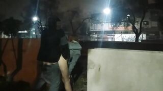 gal flashing in nature's garb in the street banging in public voyeurs and caught by the police