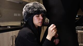 Luxurious Lalin girl Mastix Milks BWC in her kitchen - seductive obscene talking tugjob w/ large jizz flow