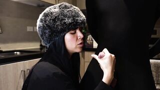 Luxurious Lalin girl Mastix Milks BWC in her kitchen - seductive obscene talking tugjob w/ large jizz flow