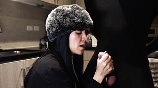 Luxurious Lalin girl Mastix Milks BWC in her kitchen - seductive obscene talking tugjob w/ large jizz flow