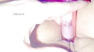 Sex toy and vagina rubbing in the warm washroom water!