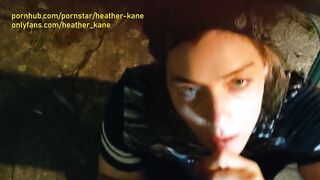 Smokin' Sexy Public Town Nighttime Facial POV