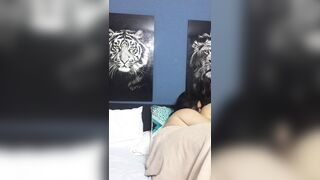 I bang my girlfriend's butt and this babe makes alluring groans.
