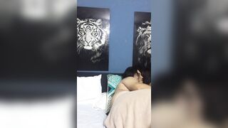 I bang my girlfriend's butt and this babe makes alluring groans.