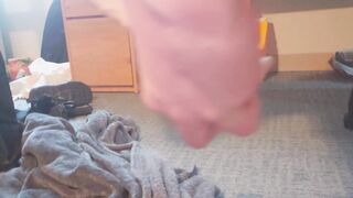 Cute femboy bangs herself with vibrator and cums