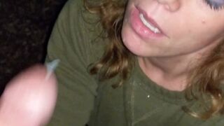 Sorority Leader Sucks Penis after Party on College Quad