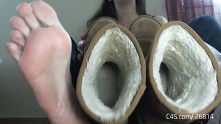 Stinky Uggs , Worn Shoes, Foot Fetish. Perspired Feet. Foot Worship, Foot Thrall, Merely Fans FlawlessMel