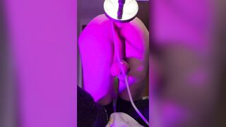 Femboy in chastity closeup anal bang machine