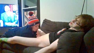 Green Socked Loser Cums below Heather Kane pressure!