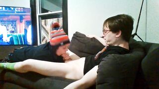 Green Socked Loser Cums below Heather Kane pressure!