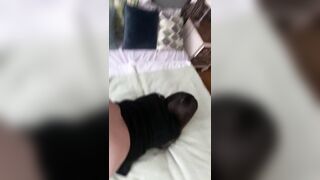 Banging large booty, soaked taut snatch grasps schlong hard.