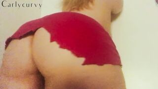 Carlycurvy in petticoat so short it hardly covers her butt!