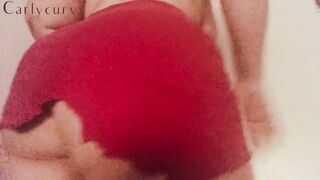 Carlycurvy in petticoat so short it hardly covers her butt!