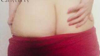 Carlycurvy in petticoat so short it hardly covers her butt!