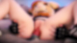 Nasty Saber Cutie rides Biggest Knotted Schlong until this babe cums