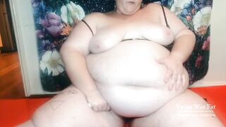 Massive abdomen big beautiful woman sex tool with melons out