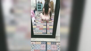 Blasted a nut on her face after getting her bare