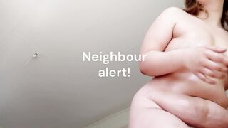 Getting oiled up, fingering and squirting, Nearly caught by a neighour - trickling vagina - Agnes Rose