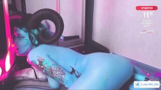 Insanely Concupiscent Blue Nymph Loses Control — Groaning & Cumming Nonstop????