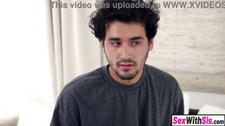 Lustful teen step sister and her tiny ally get bound up and pounded by stepbro