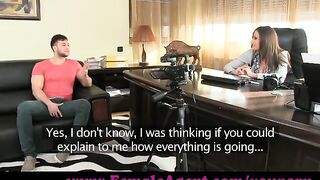 FemaleAgent. Biggest jizz flow across beautiful titties