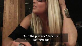 PublicAgent Golden-haired cafe waitress bangs in the toilets