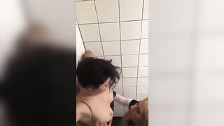 Lesbian femdom dominates a freind in bathroom humiliates her