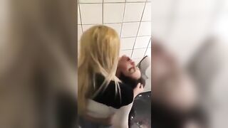 Lesbian femdom dominates a freind in bathroom humiliates her
