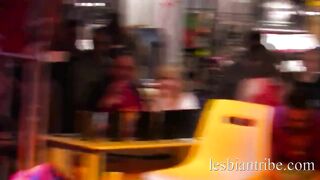 LESBIANTRIBE hot Lesbian party threesome in night club