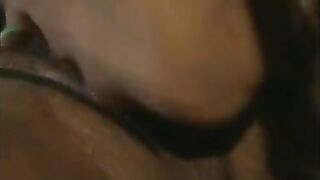 Coffee-skinned lesbian has her big clit sucked