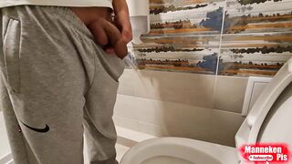 Youthful homo lengthy pissing at home