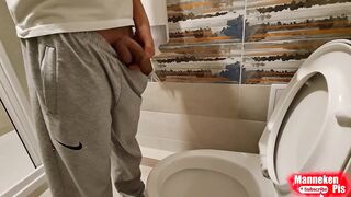 Youthful homo lengthy pissing at home