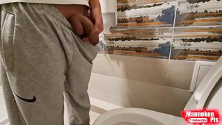 Youthful homo lengthy pissing at home