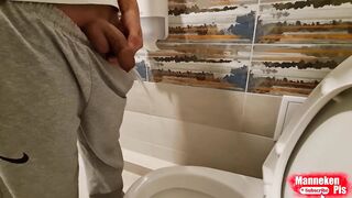 Youthful homo lengthy pissing at home