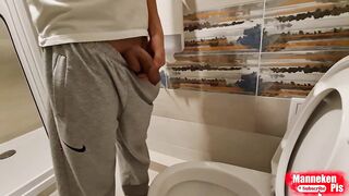 Youthful homo lengthy pissing at home